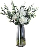 FANTESTICRYAN Ins Modern Glass Vase Irised Crystal Clear Glass Vase for Home Office Decor(Crystal Gray)