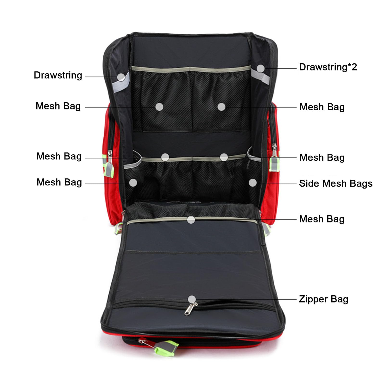 Torba pierwszej pomocy pusta torba ratunkowa Pierwsza pomoc Trauma Multi-Pocket Travel Field Trips Camping Essentials, odblaskowa torba urazowa