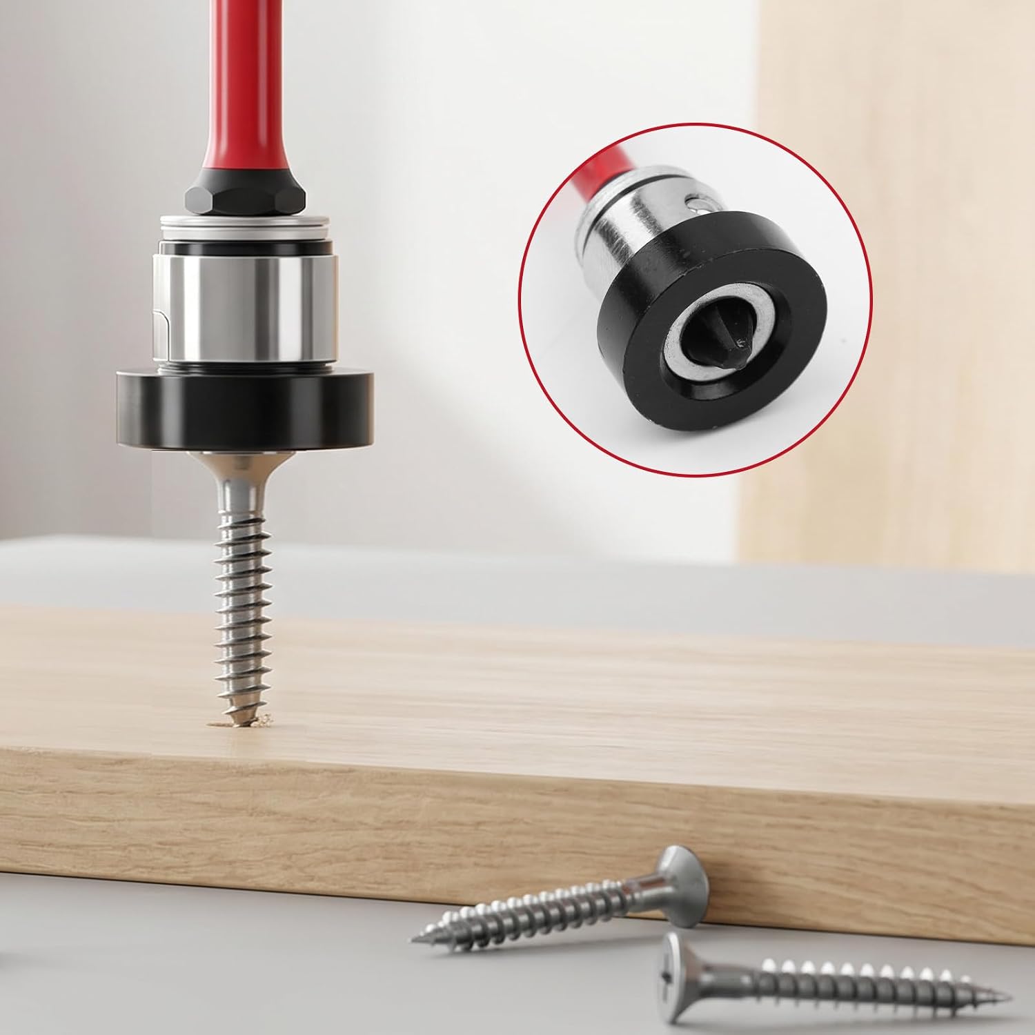5 PCS Drywall Screw Bit, Adjustable Depth Ph2 Positioning Bits with Removable Collar, 50mm & 1/4" Hex Shank Drywall Screw Setter for Plasterboard and Sheetrock Screws