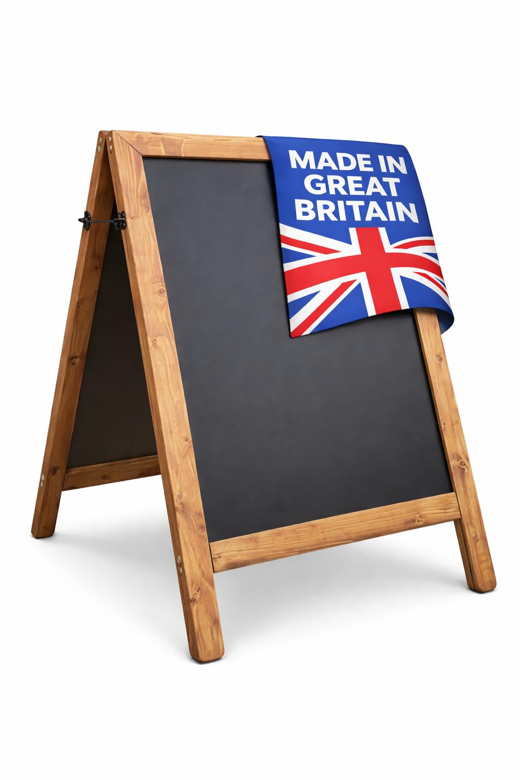 Extra Large Heavy Duty Wooden A Board Chalkboard Pavement Sign – Dark Oak 120cm x 72cm – Folding Outdoor Shop Café Pub Blackboard Display