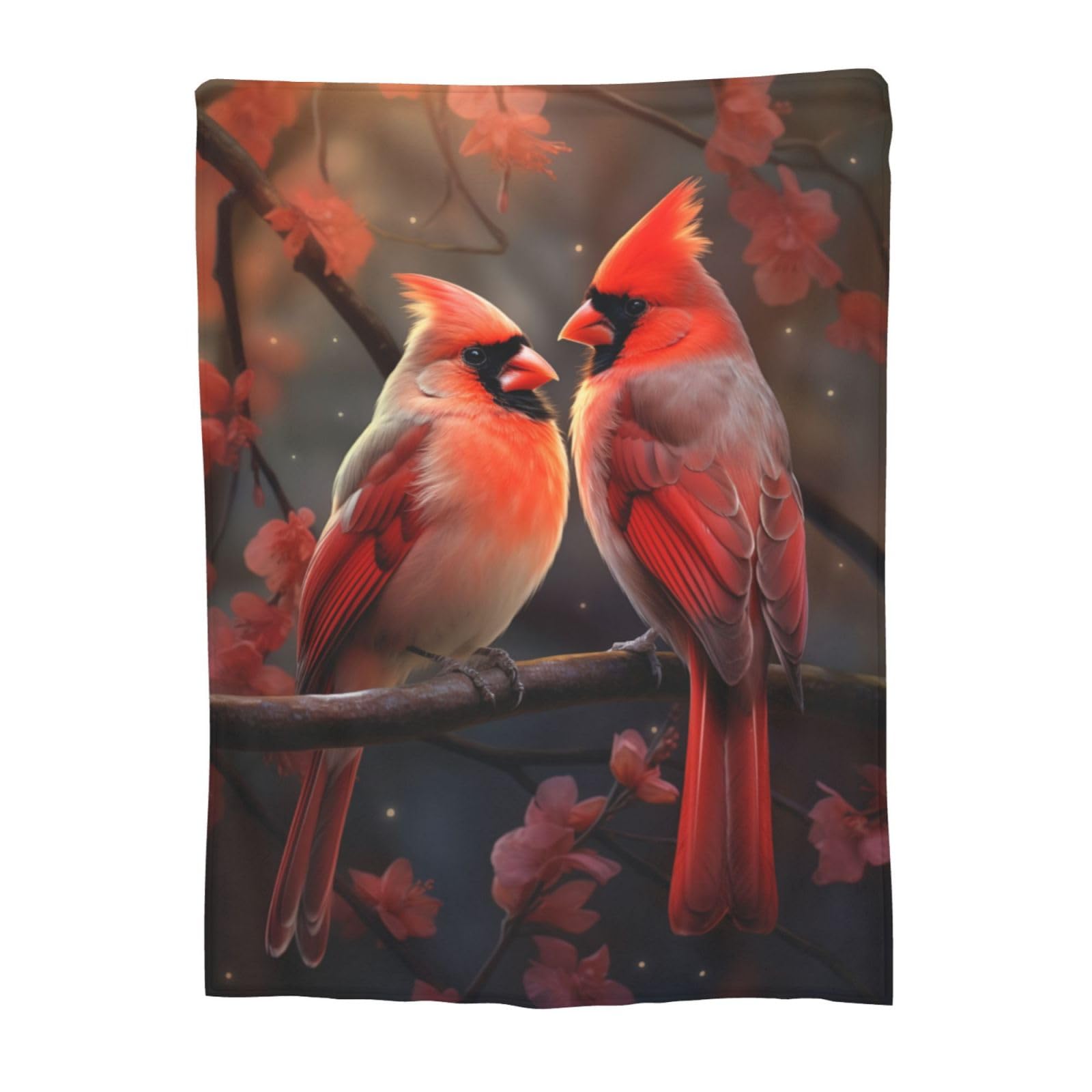 Turamurra Cardinal Birds Blanket for Girls Women Super Soft Warm Flannel Throw Blankets for Couch Sofa Decor Valentines Cardinal Gifts for Kids Adults 80"x60" โ image 1