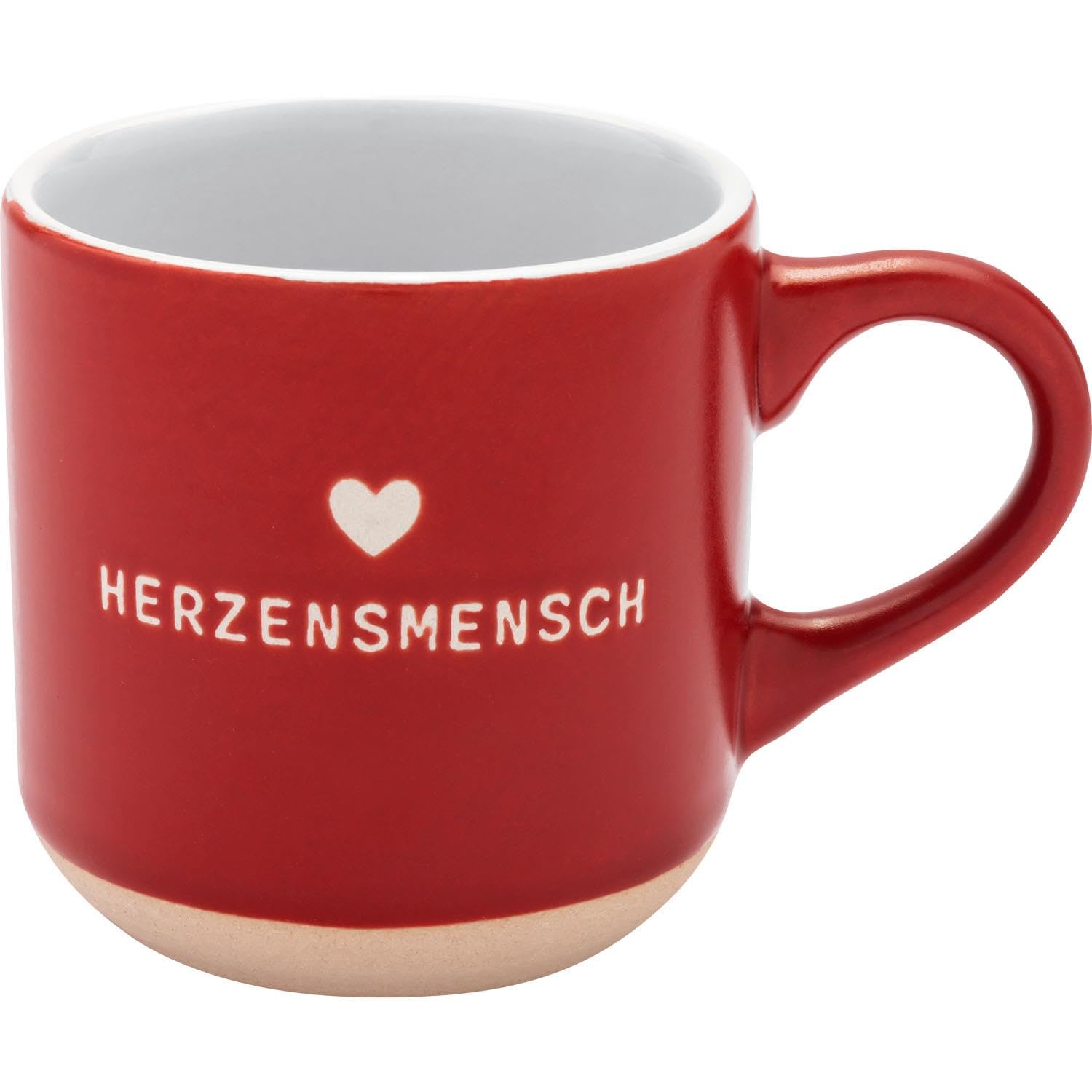 GRUSS & CO Espresso Cup with Engraving Heart Man | Stoneware Mug 10 cl with Gift Band | Gift Friends, Birthday | 73935