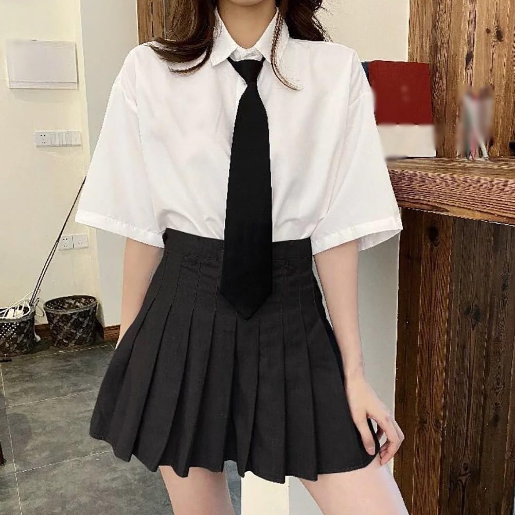 FSSTUD Lot de 3 cravates pré-nouées pour femme en satin de couleur unie - Cravates uniformes réglables - Cravates soyeuses - Cravates formelles unies