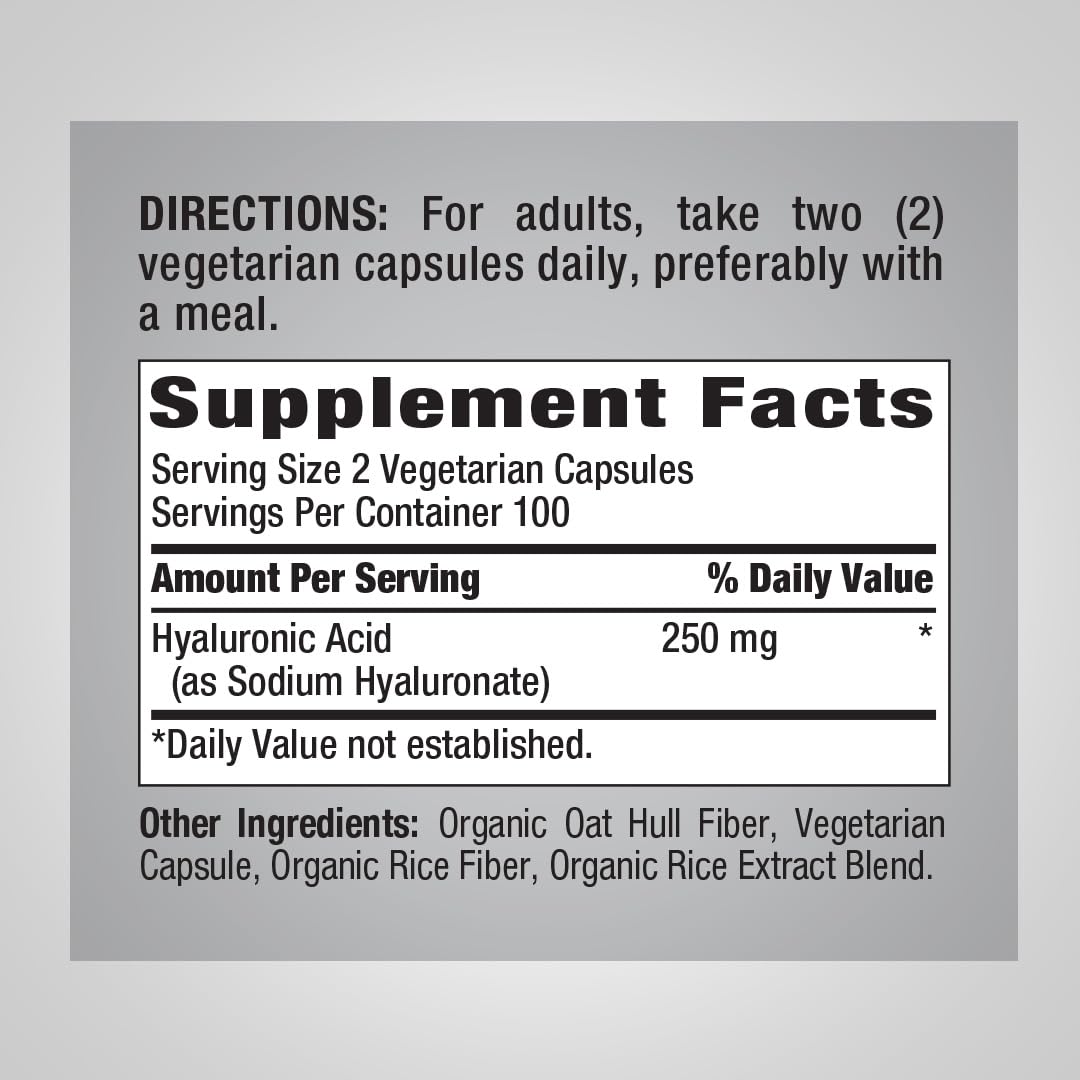 Piping Rock Hyaluronic Acid Supplement | 250 mg | 200 Capsules — Amazon image 2