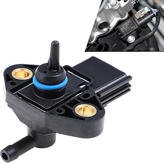 1 PC Automotive Fuel Injection Pressure Sensor, 2.36" x 2.2" Waterproof Metal Vehicle Air Intake Pressure Sensor, Replacement OEM #3F2E-9G756-AA 0261230093 3F2Z9G756AC Parts, for Ford (Black)