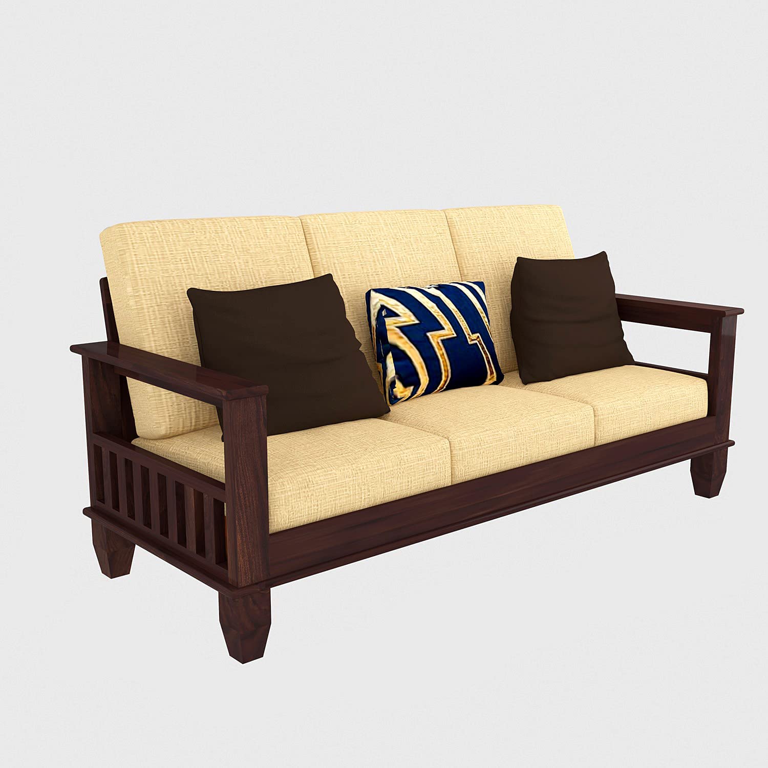 Buy Wood cart Wooden Solid Sheesham Wood Sofa Set 5 Seater for Living