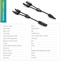 Vista 4 de Conectores solares Y rama Paralelo Cable Adaptador para Panel Solar FFM+MMF 1 Par