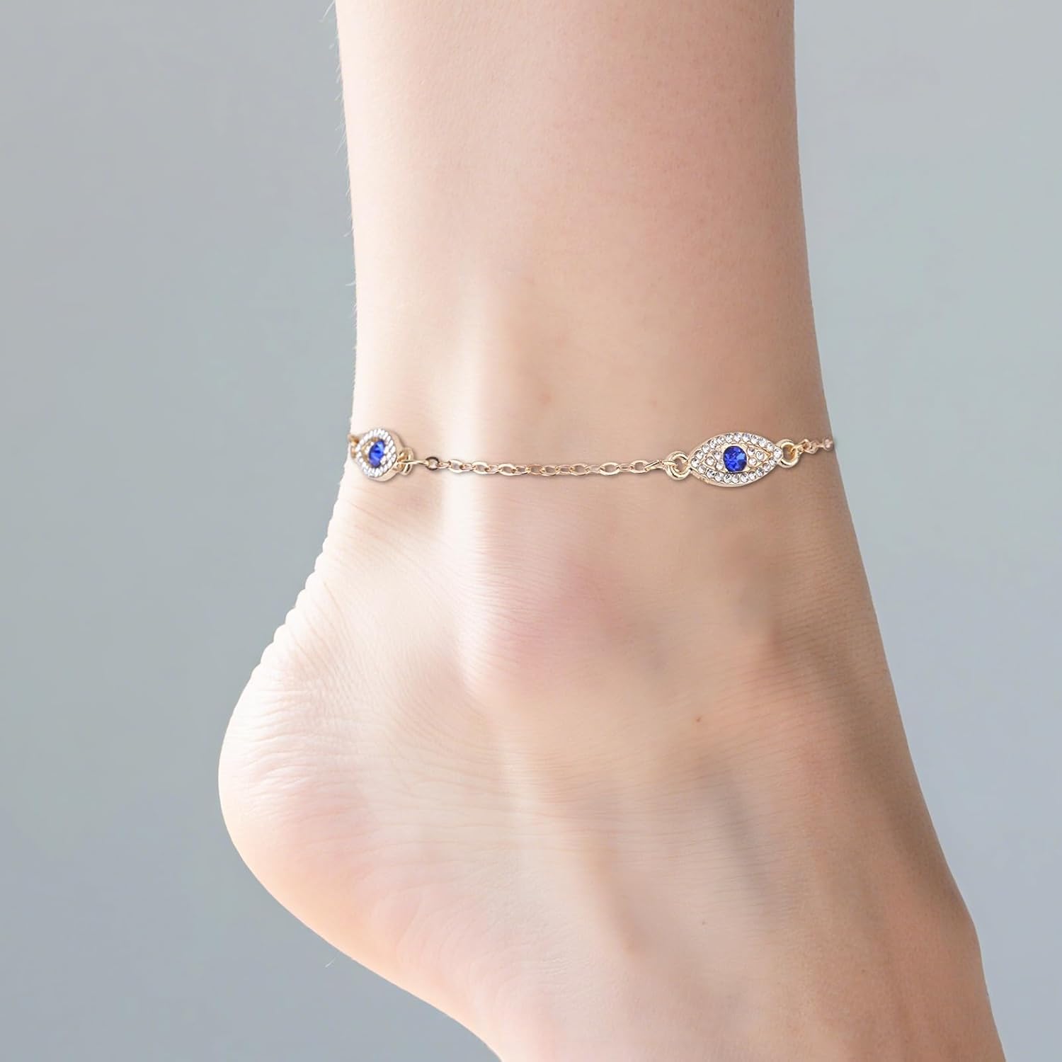 女性用ゴールドイーブルアイアンクレット、調節可能なボヘミアンイーブルアイアンクレットブレスレット、防水で上品なサマービーチジュエリー