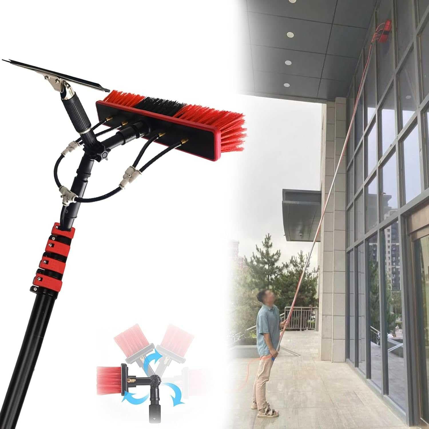 Kit de poste de alimentación de agua para camión, limpiador extensible de ventanas y SoPanel, limpieza de largo alcance, Equint más vendido para una limpieza eficiente al aire libre