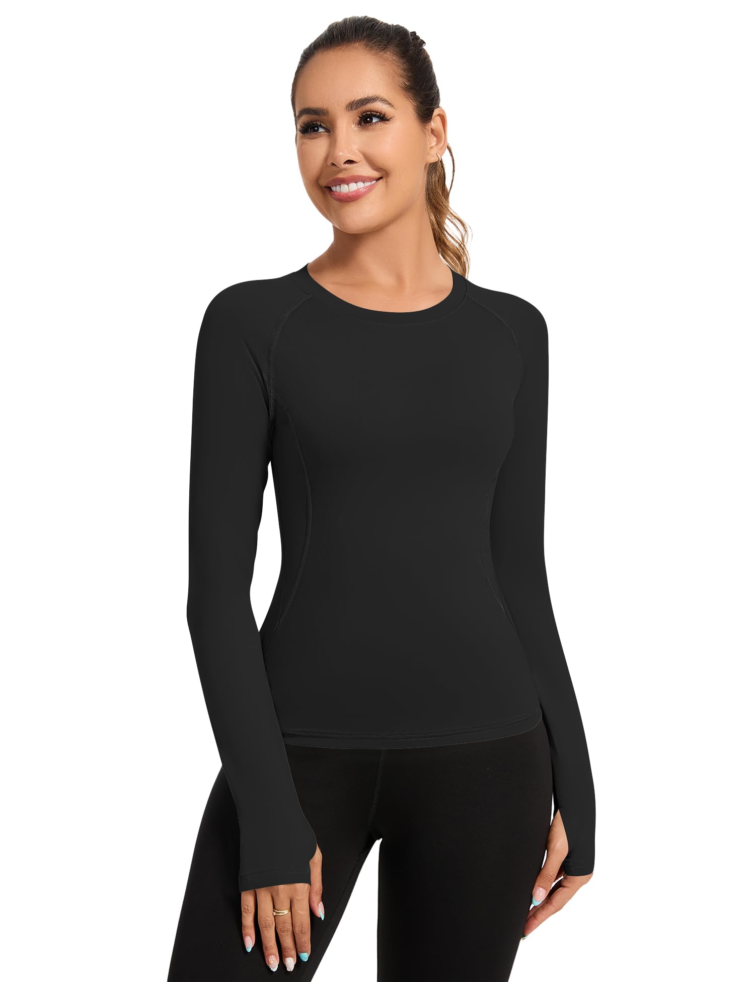 Rapbin Camiseta Deportiva para Mujer, Camiseta Deportiva para Yoga, Cuello Redondo, Ligera, Transpirable, para Entrenamiento, Correr