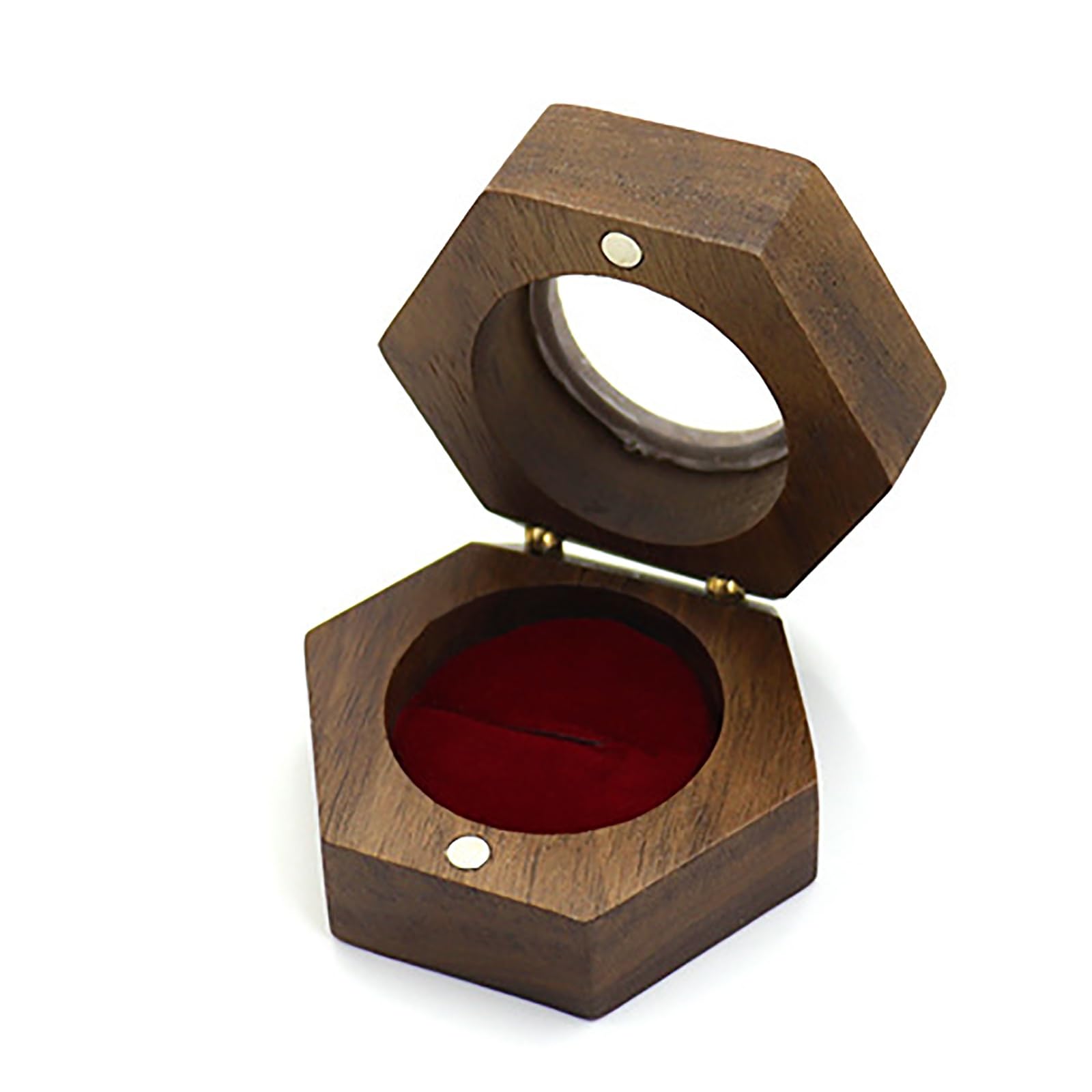 DUMRALBQE Wooden Ring Box Wooden Velvet Lined Ring Box Storage for Storage and Placement(Red)