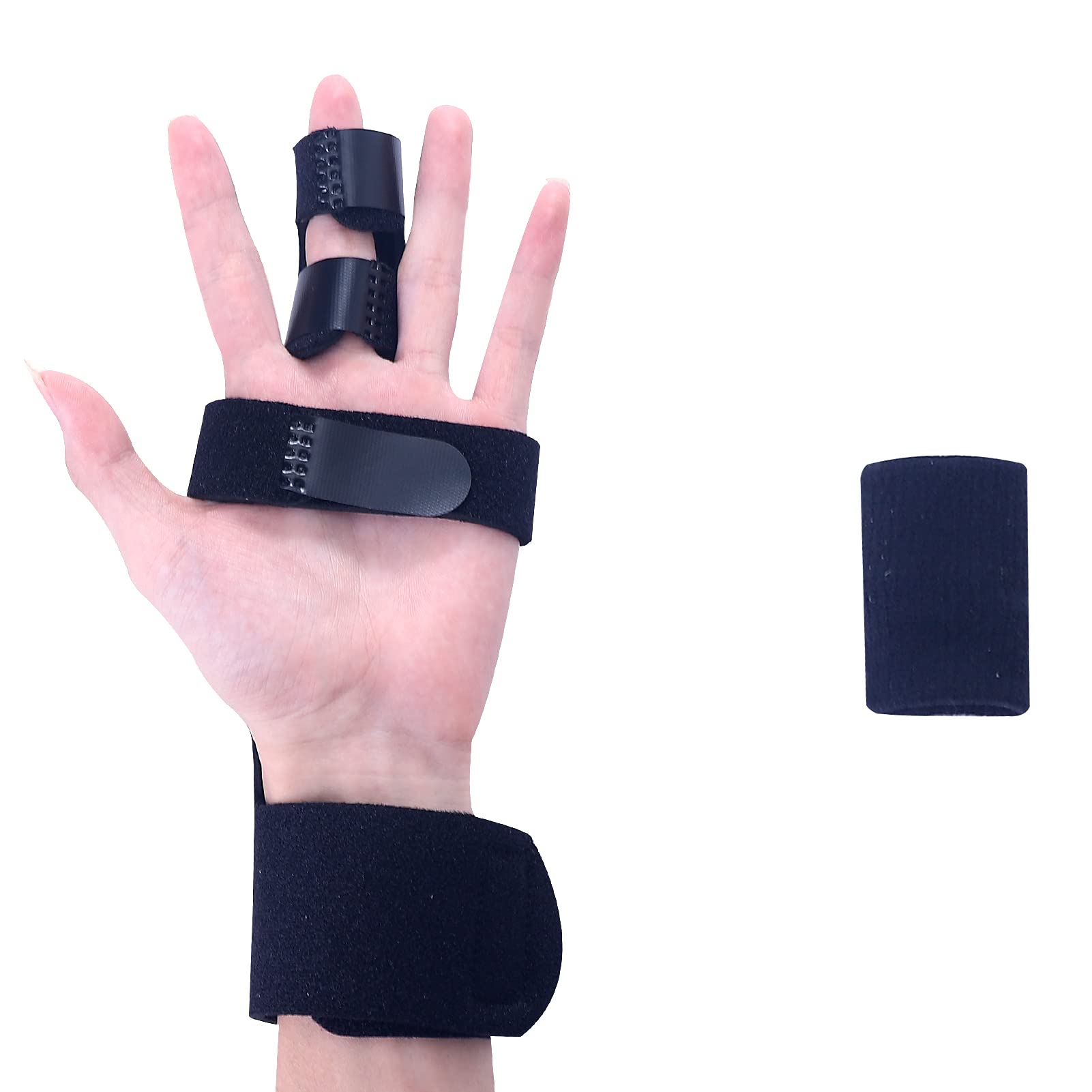 Quetas Adjustable Trigger Finger Splint for Middle Finger, trigger finger brace for Broken Fingers, Injuries, Arthritis, Bent Mallet-Finger Extension Splint for Trigger Finger Straightening