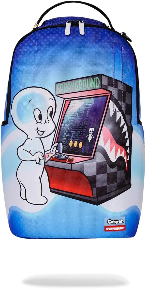 Sprayground Casper Arcade Backpack, Unisex, Blue/White, 100% Recycled Polyester, Multi-Compartment Storage, Streetwear Design