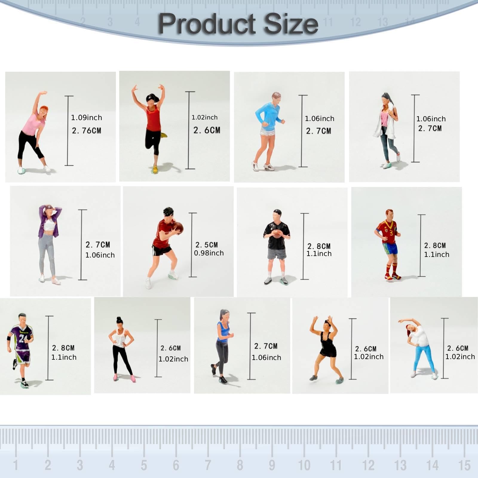 13 Miniature di Personaggi Sportivi per Il Tempo Libero, 1:64, Decorazioni,