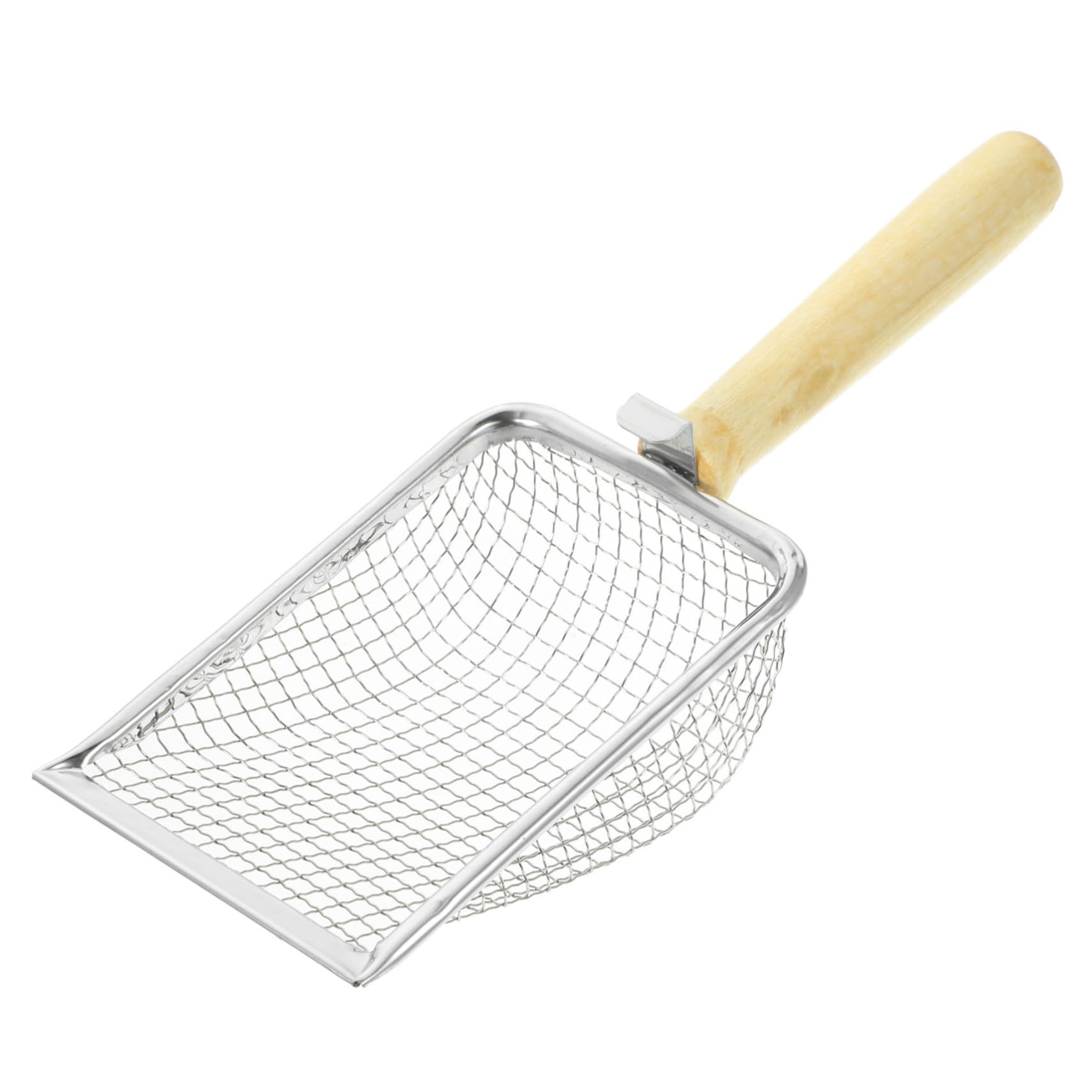 FDEFIRTFG Cat litter scoop, With Mesh for Efficient Reptile Waste Cleanup Durable Wood Handle for Cat and Litter Boxes