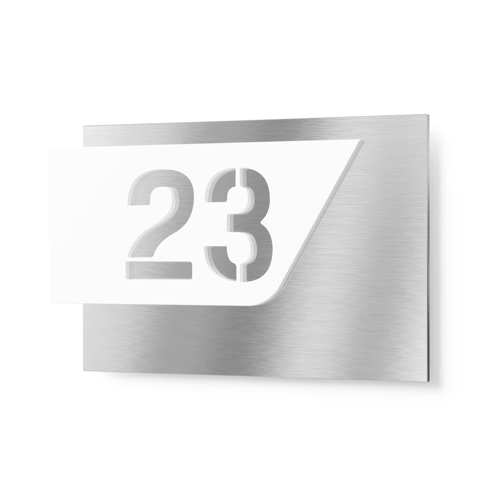 Targa Numero Civico Graviers Design - Numero Civico In Acciaio Inox V2A, 215 X 150 Mm Numero Civico In Acciaio Inox E Vetro Acrilico