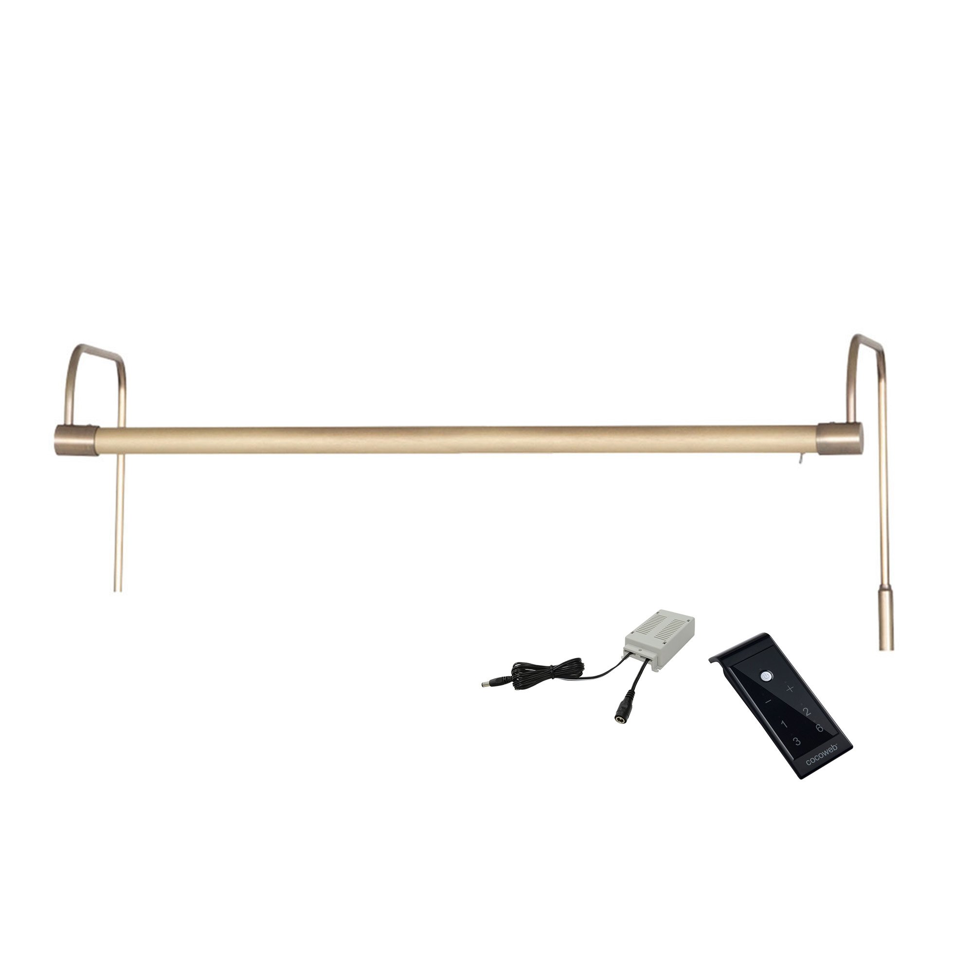 Cocoweb 21" Tru-Slim LED Picture Light in Antique Brass with Plug-in Adapter and Remote Control