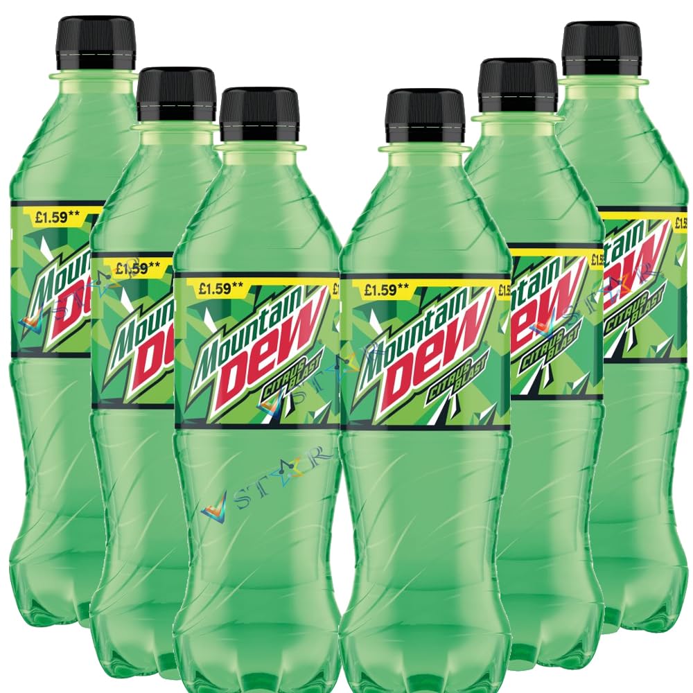 Mountain Dew Citrus Blast Refreshing Bold Taste Soft Drink 500ml (6 Bottles)