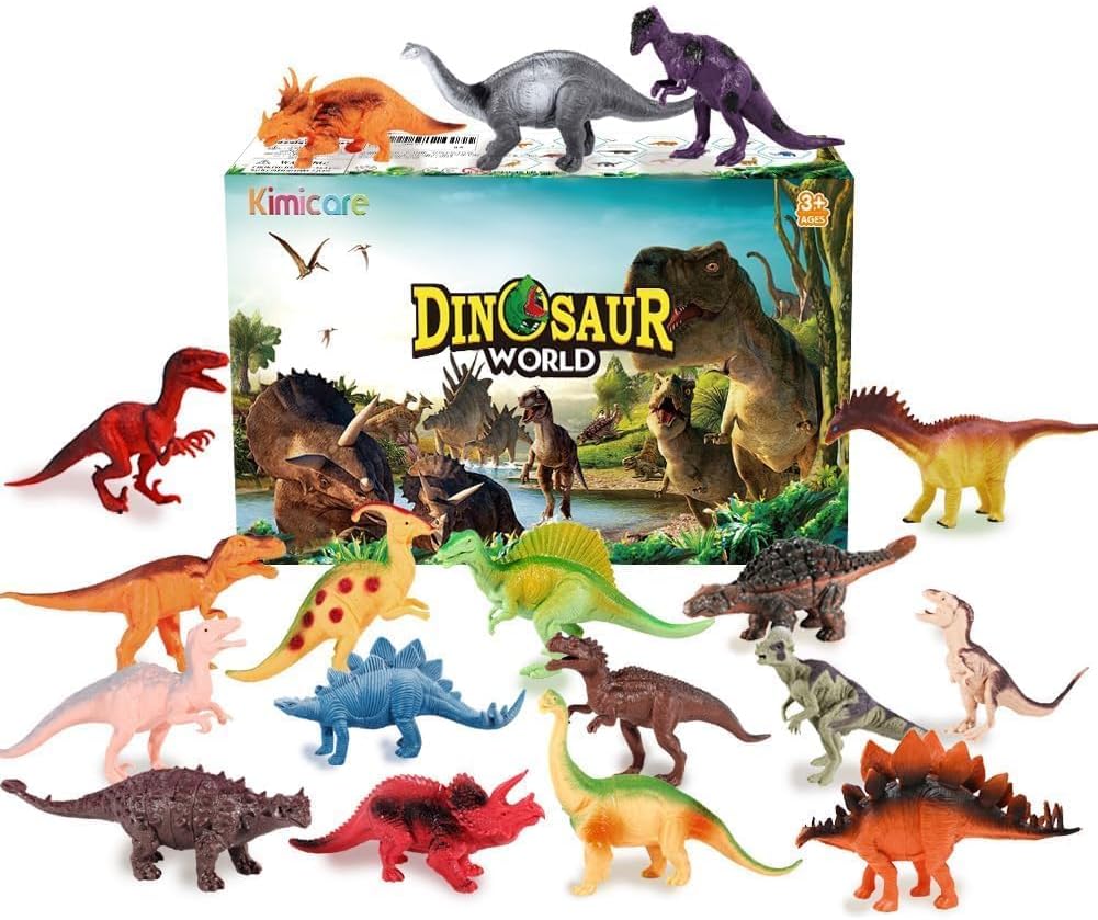 Kimicare Kids Dinosaur Figures Toys, 18 Pcs Plastic Dinosaur Toys for Kids 3-5, STEM Educational Realistic Dinosaurs Figurine Playset for Toddlers, Dino Toy Birthday Gifts Boys Girls - Image 8