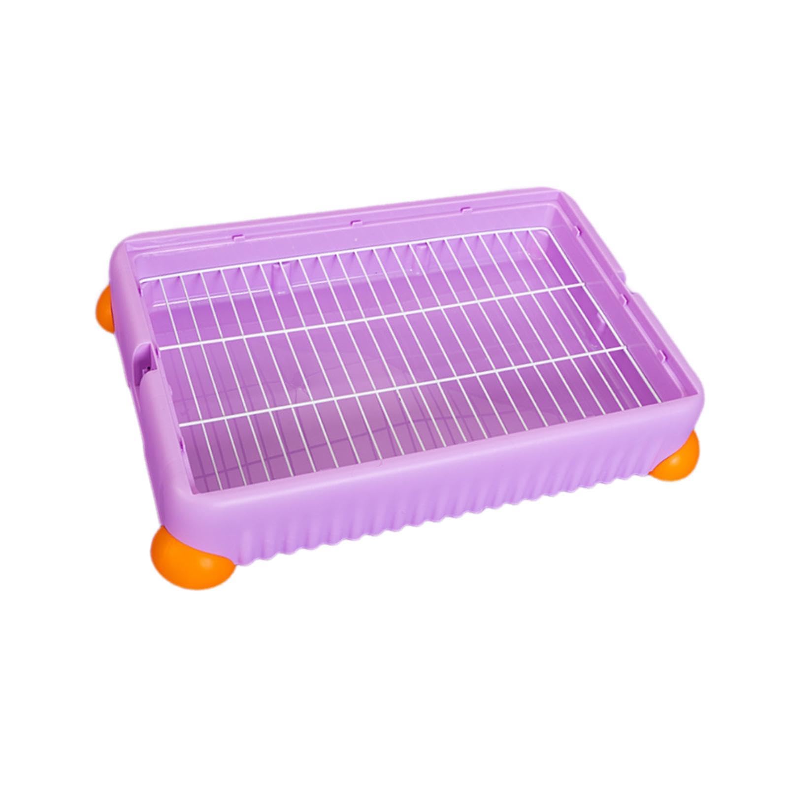 Bunny Litter Tray Toilet con Griglia Rimovibile Lettiera Angolare per Roditori Toilette da Angolo per Animali Piccoli Struttura Solida in Pp E, L, Viola