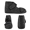 TIESTRA Mens Slippers Boots Memory Foam Wide Fit Indoor Outdoor House Shoes with Adjustable Hook and Loop Grey 7UK-41EU #3