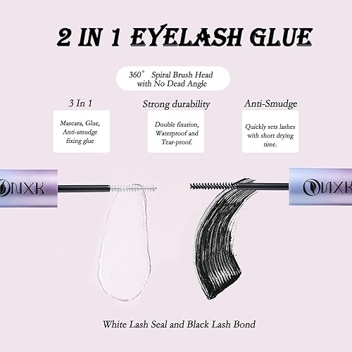 Miniatura 3 de Kit de extensión de pestañas individuales de ojo de gato, rizado D, con unión de pestañas y aplicador de sellado, para principiantes, naturales,