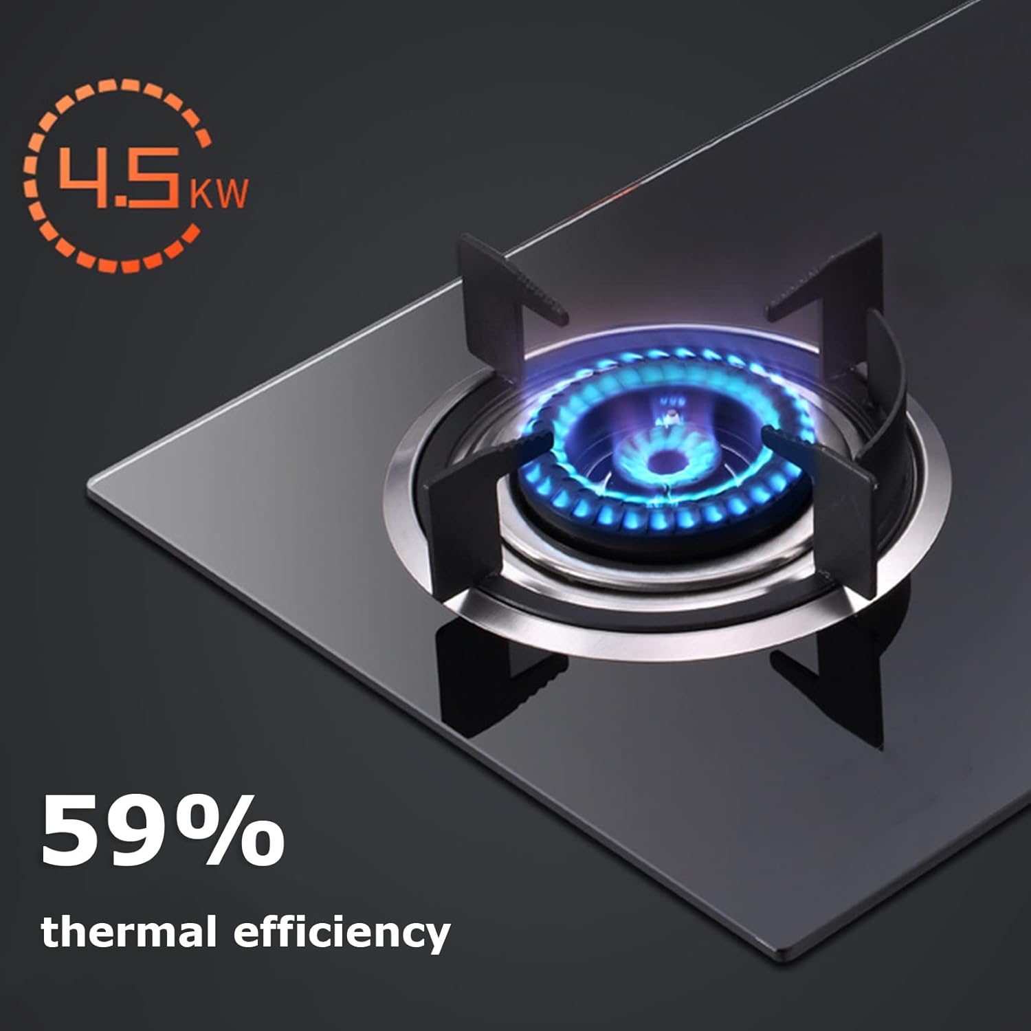 2 Burners Tempered Glass Gas Range Hob, Drop-In Gas Cooktop, Dual Burner Gas Countertop Outdoor (Natural Gas Liquefied Gas) (Natural Gas Liquefied Gas)