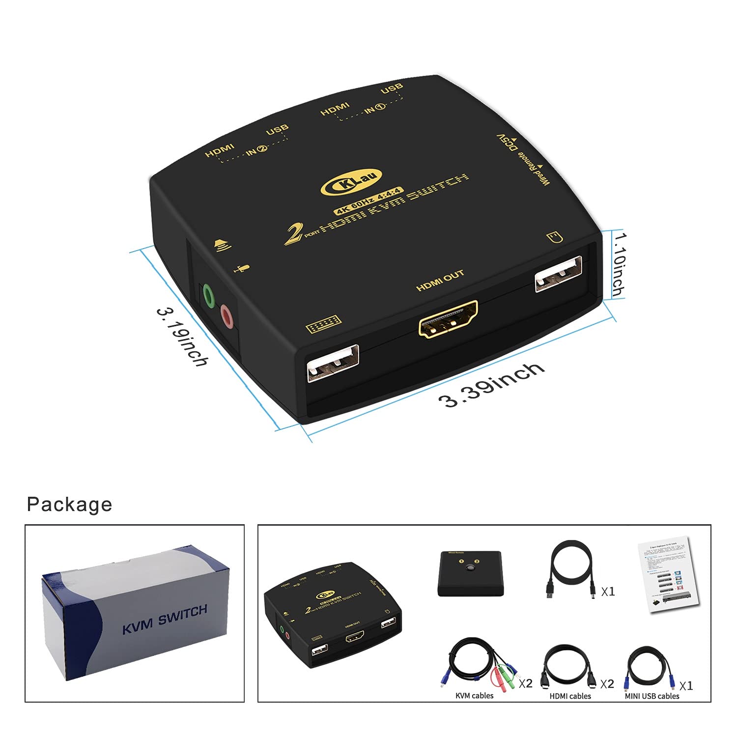 CKLau HDMI KVM 切替器4K@60Hz 2ポート Amazon.com: CKLau 4K@60Hz 2 Port Dual Monitor KVM Switch