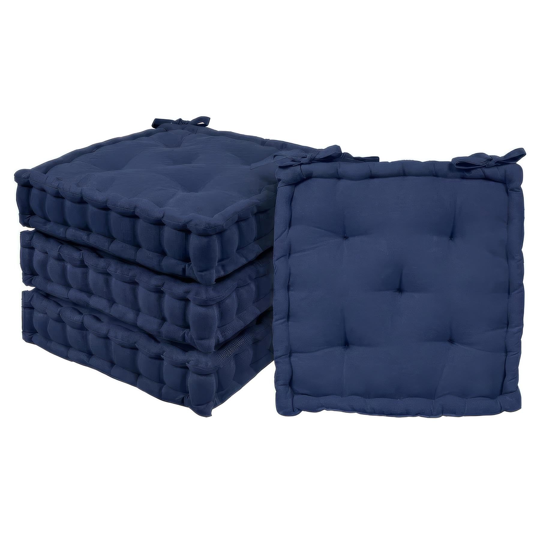 Harbour Housewares Square Seat Pad - 40 X 40Cm - Navy / 4.4Kg
