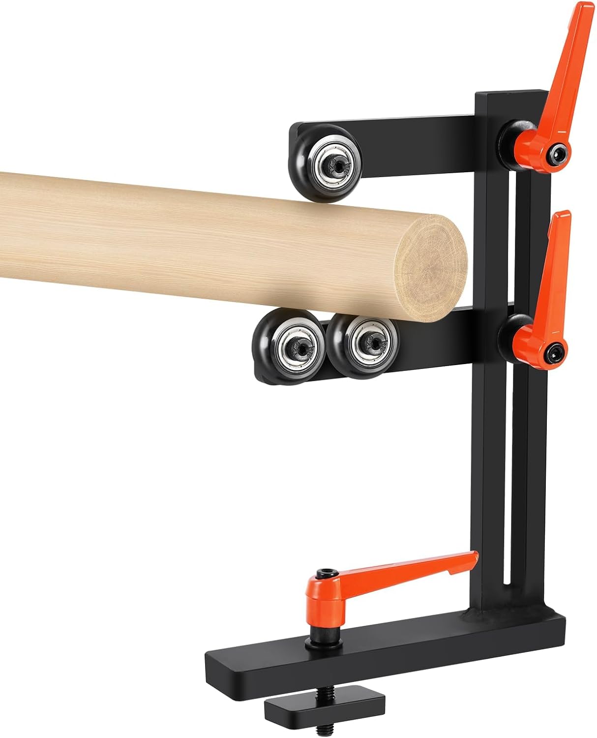 YUCHENGTECH Wood Lathe Steady Rest Lathe Tools L Type Woodworking Cast Iron Steady Rest Woodworking Lathe Center Frame with Three Adjustable Wheels Within 12in Woodworking Lathes