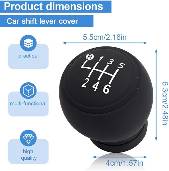 6-Speed Universal Car Gear Shift Knob Cover, Non-Slip Silicone Gear Knob Cover, Wear-resistant, Universal Gear Knob, 1 Pcs(Style B) - 2