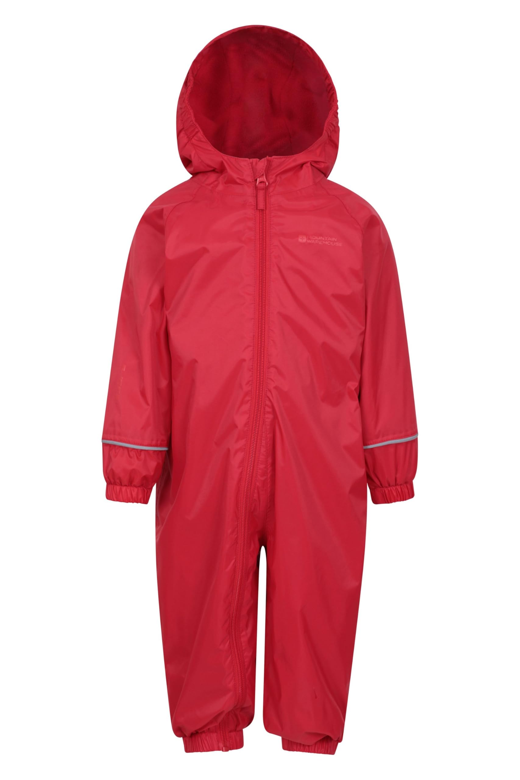 Mountain Warehouse Spright Junior Waterproof Rain Suit - Extra Warm with Taped Seams & Fleece Lining, For Boys & Girls - For Autumn, Winter, Wet Weather & Outdoors Red Baby Size 9-12 Months