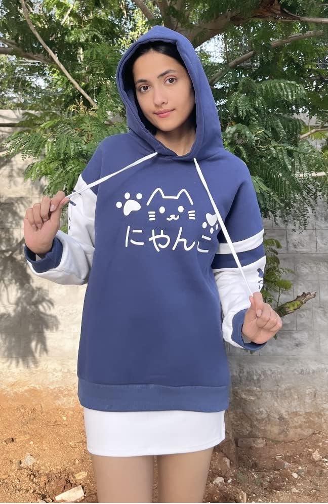 CRB Fashion Womens Kawaii Teens For Teenagers Cartoon Cotton Fleece Hoodie Top Shirt Sweatshirt - Image 3