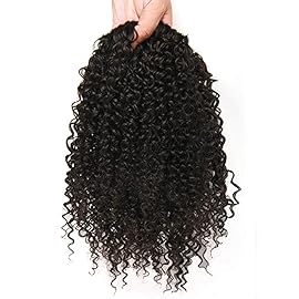 ROSESSEA Short Afro Kinky Curly Ponytail Hair Piece for African American Ponytail Extension Synthetic Afro Kinky Curly Ponytail for Women (Natural Black(2))
