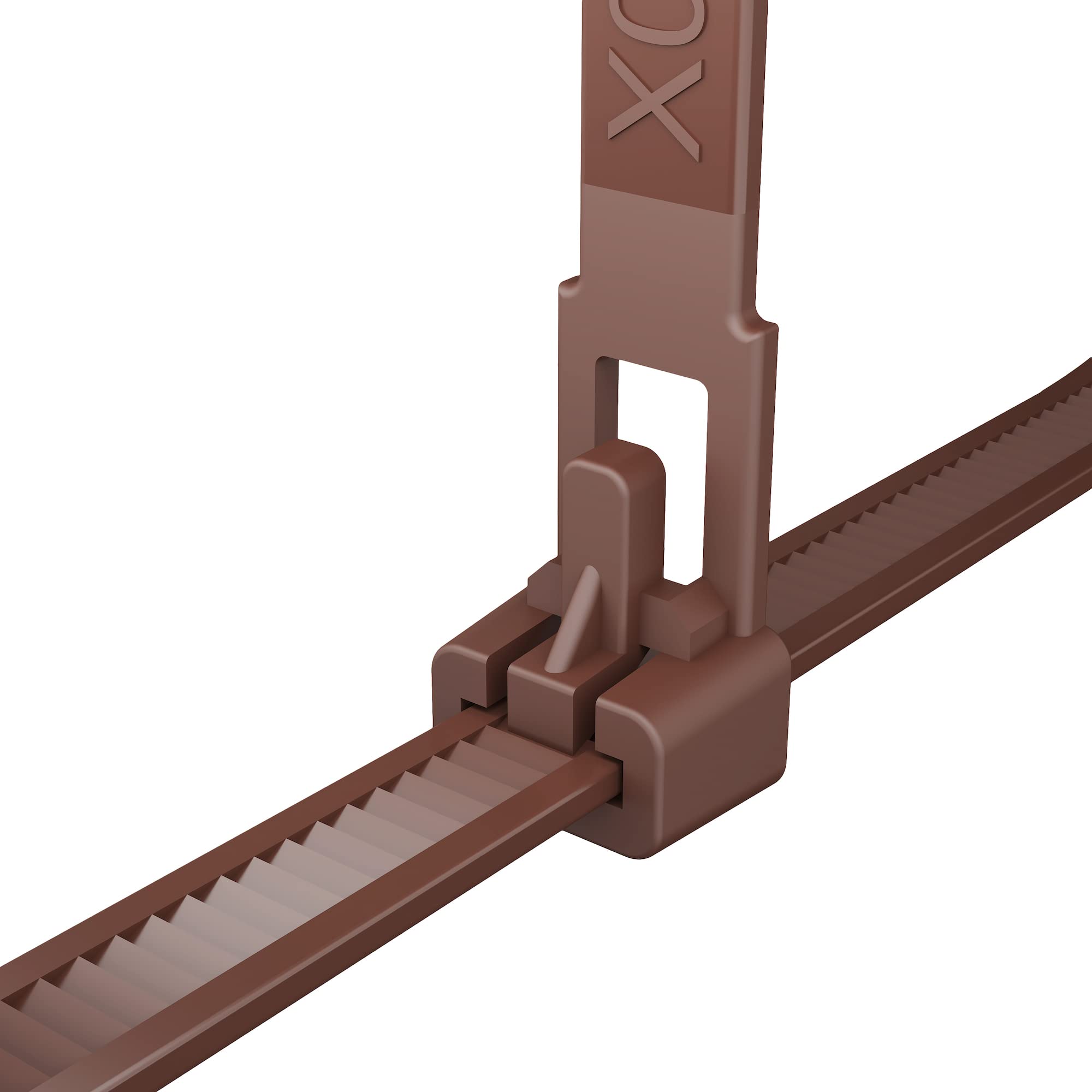 intervisio Bridas de Plastico para Cables Reutilizables, 540mm x 7,6mm, Bridas Grandes Largas, Marrón, 100 Piezas