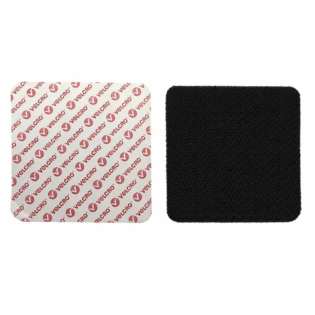 VELCRO® Brand Square Sticky Back Hook & Loop Pads with Rounded Corners Designed to Help Reduce Edge Lifting – PS14 Adhesive – 90mm x 6 Pairs – Black