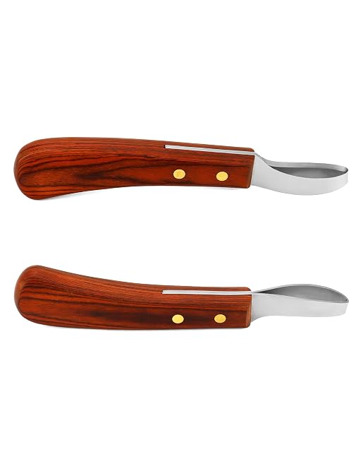 Foto 2 de 7 de QWORK® Cuchillo para pezuñas de Acero Inoxidable de Primera Calidad con Mango, Cuchillo para bucles