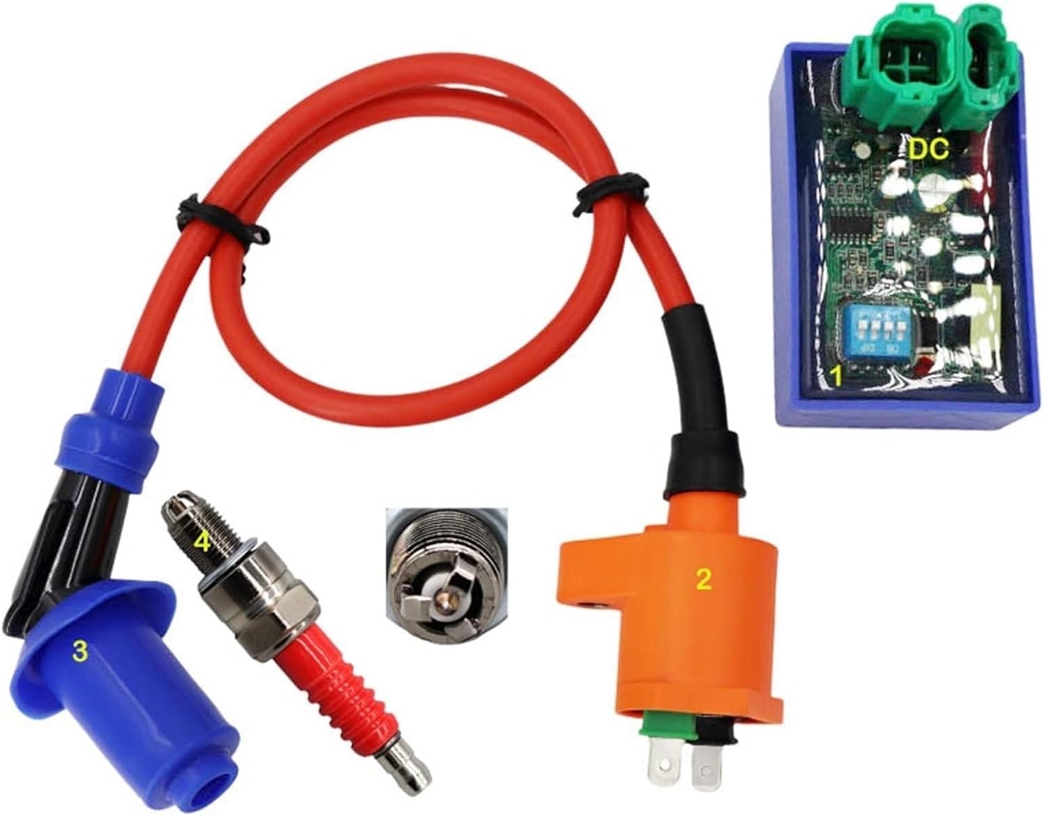 Racing Ignition Coil & DC CDI Box & Spark Plug D8TC For GY6 125cc 150cc 200c 250cc ATV Quad Motorcycle Pit Dirt Bike accessories