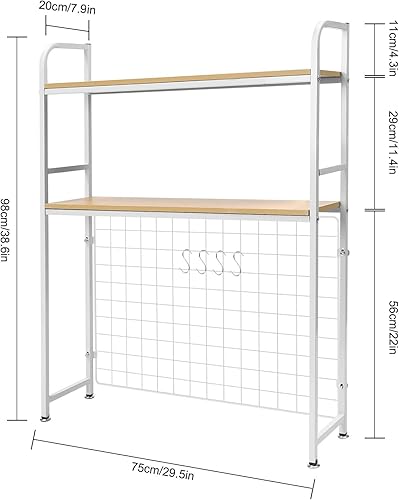 Miniatura 2 de TrueyEssence Estantería de escritorio para computadora de 2 niveles, estantería de encimera con rejilla de almacenamiento de metal para escritorio