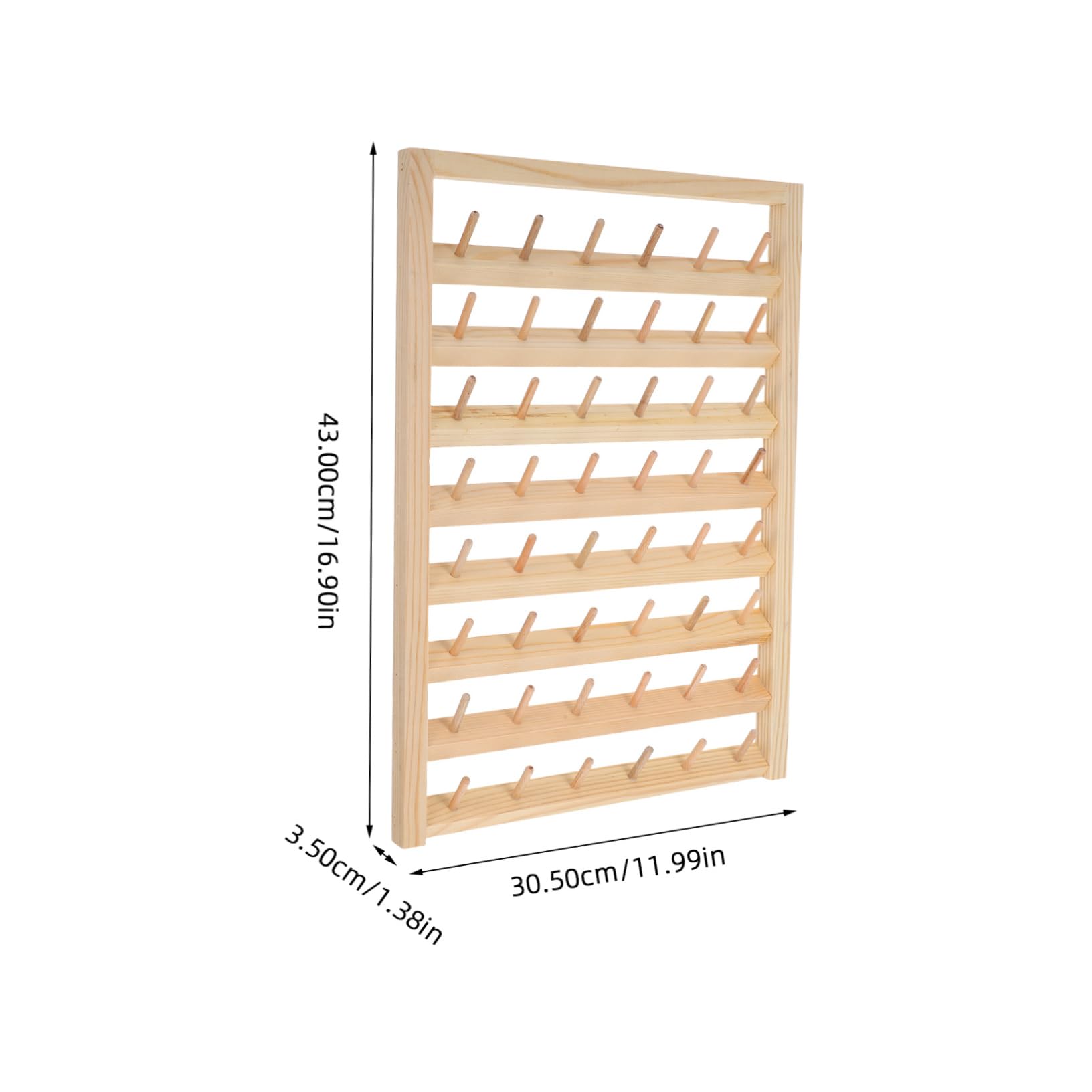 Porte-Bobine de Fil en Bois Khaki pour Couture et Broderie, 48 Axes