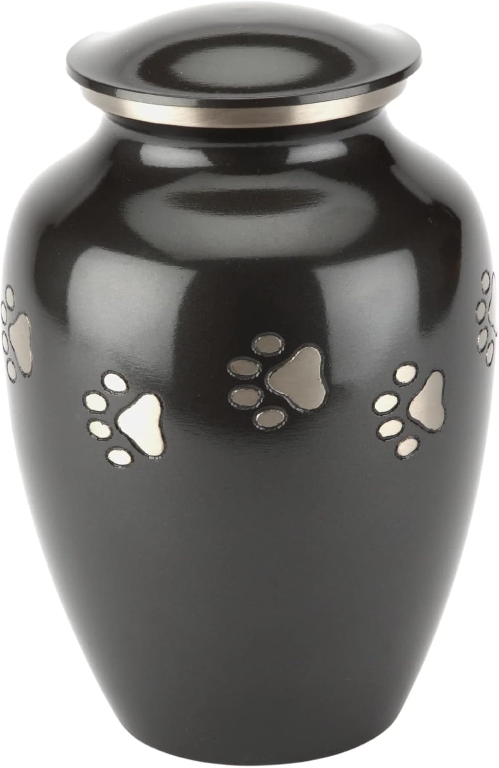 Urns UK Pet Cremation Memorial Urn Jarrow, Black 7" Medium Pet Supplies