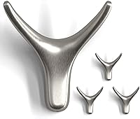 Vista 8 de Paquete de 4 ganchos negros para abrigos, ganchos decorativos de metal de doble punta para colgar toallas, batas en baños, cocina