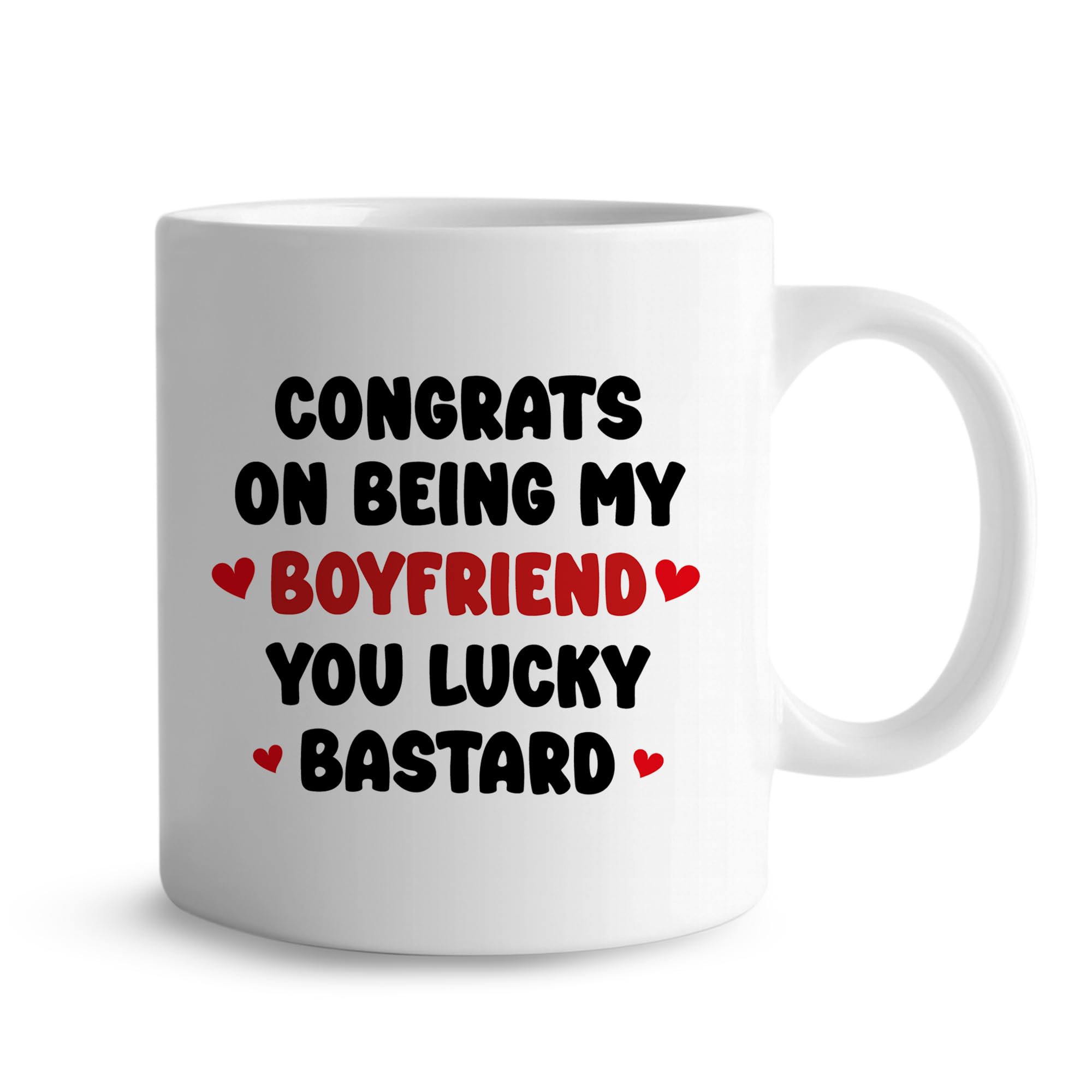RED OCEAN Funny Boyfriend Mug, Congrats On Being My Boyfriend Mug, Gift for Anniversary, Birthday Gift, Valentines, Novelty for Him, Funny, Gifts Him