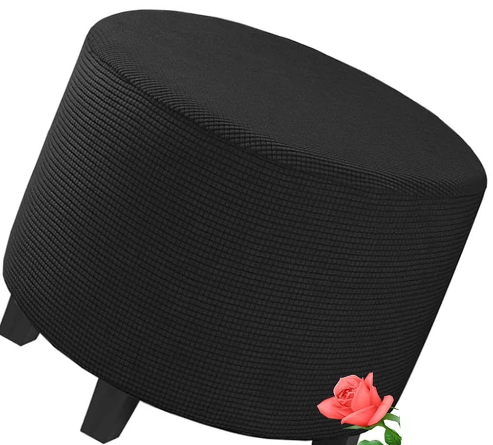 MeRcri Stretch Ottoman Slipcovers Round Ottoman Covers Removable Footstool Covers Storage Ottoman Protect Covers for Living Room, Machine Washable (Color : 0011, Size : 100 cm)