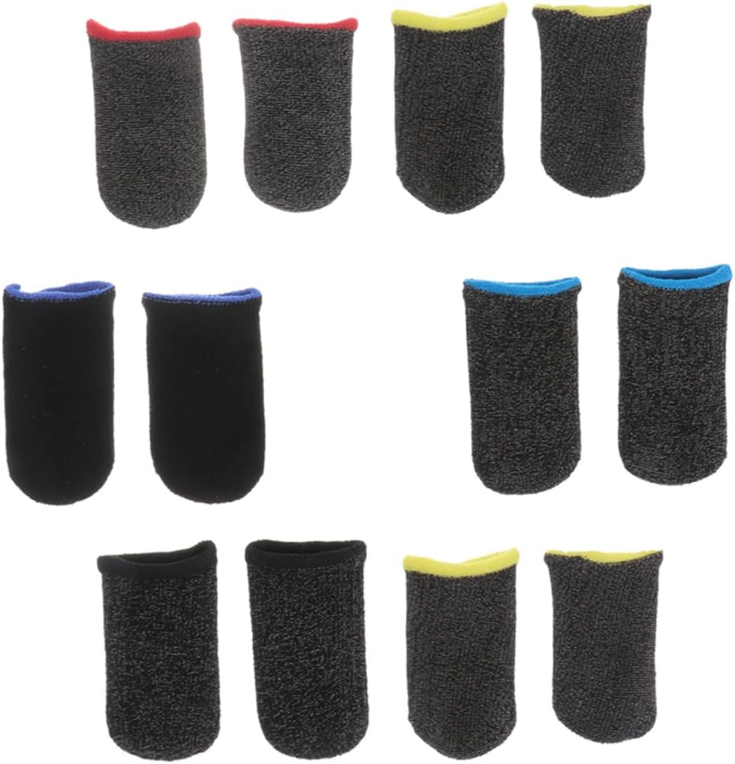 6 Pairs of Breathable Anti-Sweat Finger Sleeves for Mobile Gaming Ultra-Thin Non-Slip Thumb Covers Mixed Color Household Finger Covers