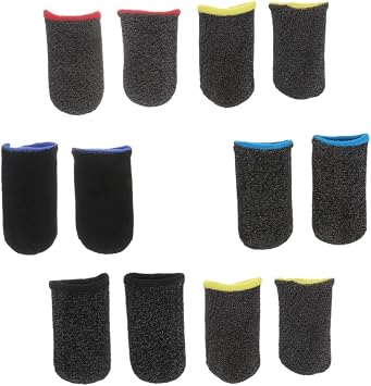 6 Pairs of Breathable Anti-Sweat Finger Sleeves for Mobile Gaming Ultra-Thin Non-Slip Thumb Covers Mixed Color Household Finger Covers