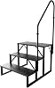RV Steps with Handrails, RV Stairs 660 lbs Load Capacity, Step Ladder with Anti-Slip Panel, Mobile Home Stairs for Travel Trailers (3 Step)