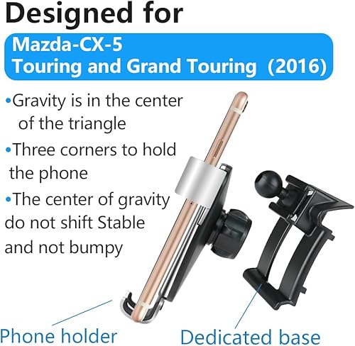 Miniatura 11 de LUNQIN - Soporte para teléfono de coche para Mazda CX-5 CX5 2017 2018 2019 2020 2021 2022 2023 2024 2025 CX 5 SUV Accesorios para interiores de Negro
