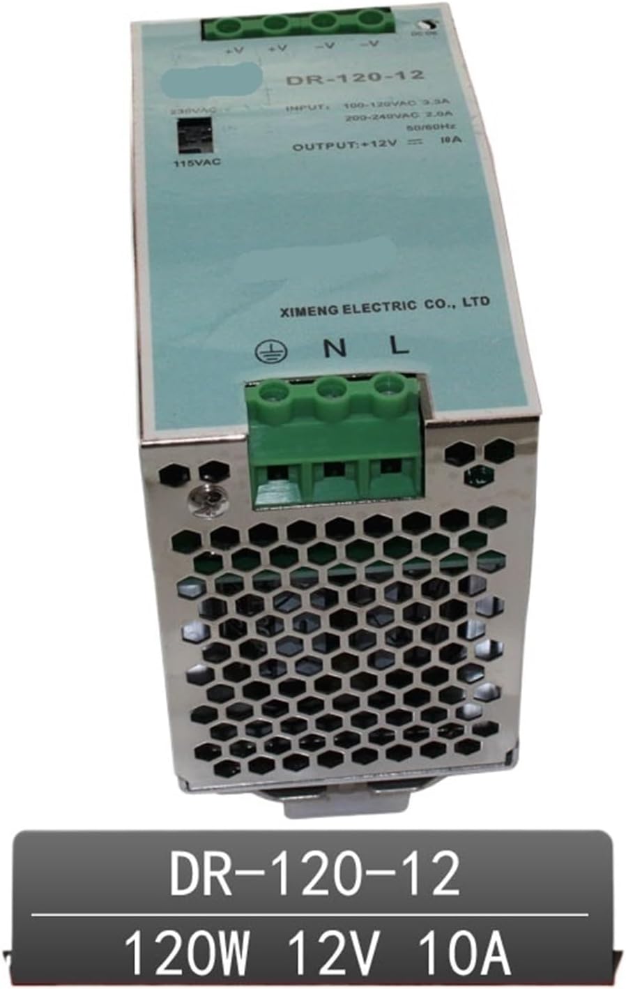 DR-120-12 120W 12V 10A Single Output AC-DC Indoor Din Rail Switching Mode Power Supply