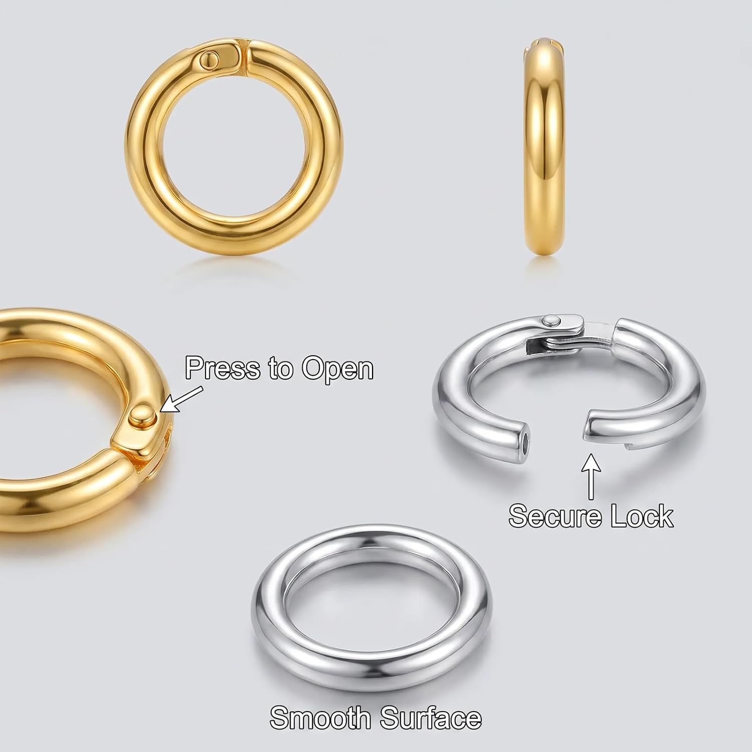 20pc Jump Rings for Jewelry Making, 5.5mm Open Split Connector Rings Gold and Silver Plated for Necklace Bracelet Pendant DIY Crafts